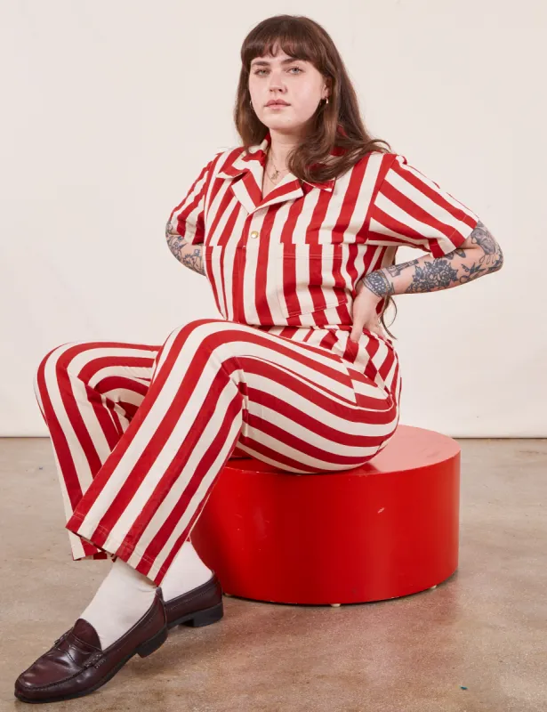 Cherry Stripe Jumpsuit *FINAL SALE* sold by Big Bud Press