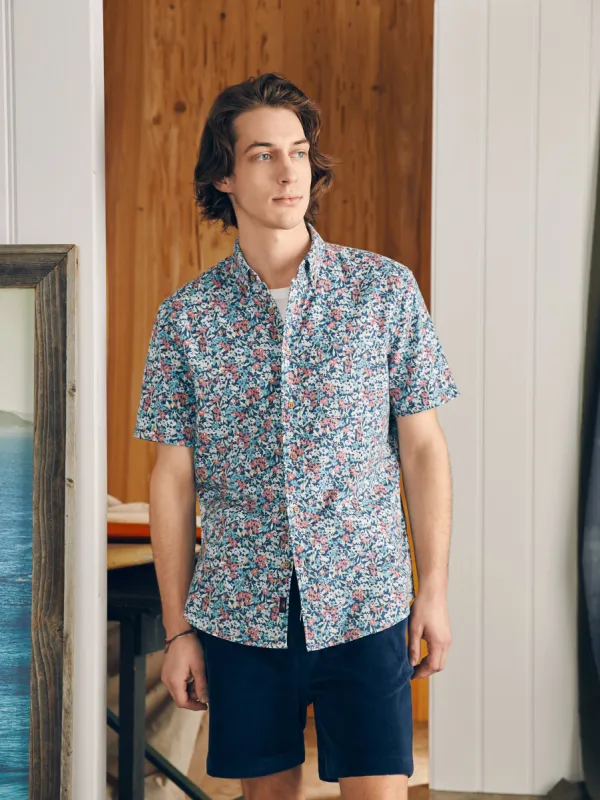 Short-Sleeve Breeze Shirt - Seafoam Beach Blossom sold by Faherty