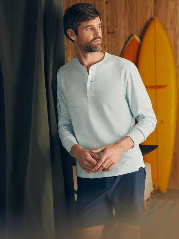 Sunwashed Slub Henley (Tall) - Sky sold by Faherty