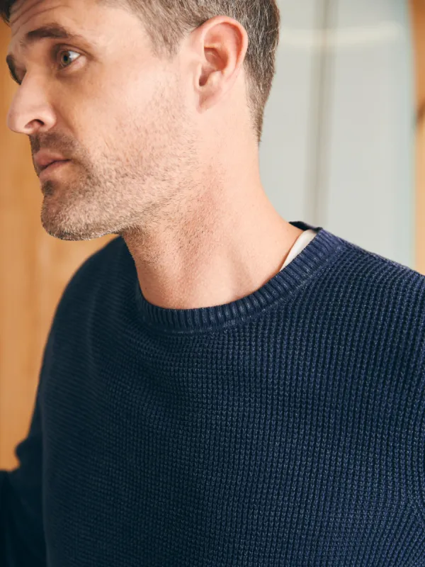 Sunwashed Crewneck Sweater - Blue Nights sold by Faherty