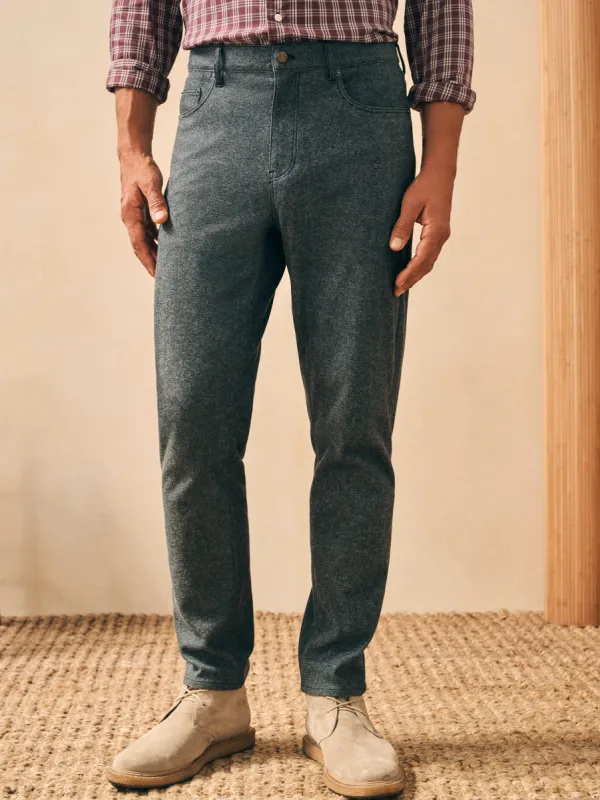 Knit Flannel 5-Pocket Pant - Mountain Charcoal sold by Faherty