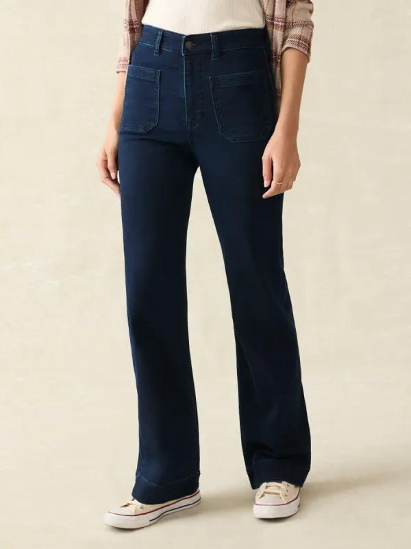 Stretch Terry Patch Pocket Pant - Clermont Wash sold by Faherty