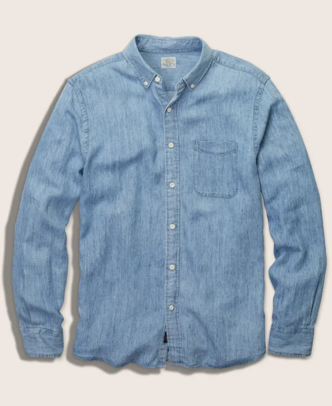 Tried & True Chambray Shirt (Tall) - Vintage Indigo sold by Faherty