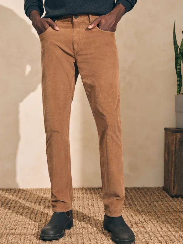 Stretch Corduroy 5-Pocket Pant (32" Inseam) - Raw Umber sold by Faherty