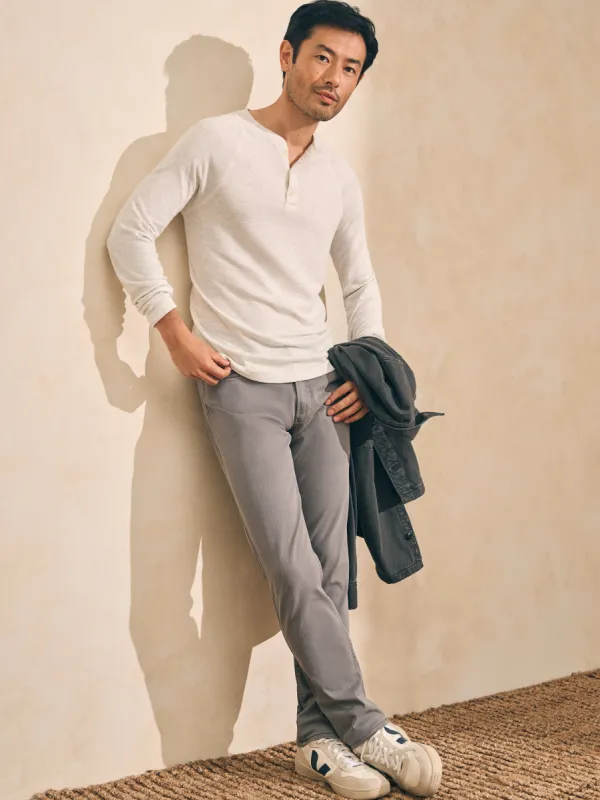 Long-Sleeve Newport Cloud Henley (Tall) - Ivory Heather sold by Faherty