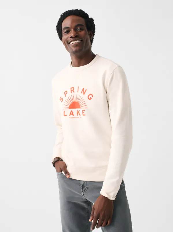 Spring Lake Long-Sleeve Terry Crewneck - Solar White sold by Faherty