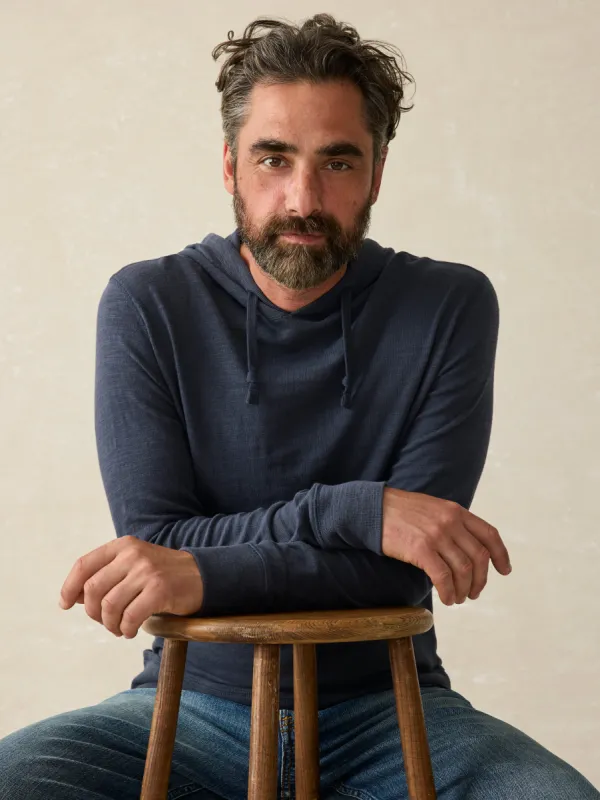 Sunwashed Midweight Organic Hoodie - Blue Nights sold by Faherty