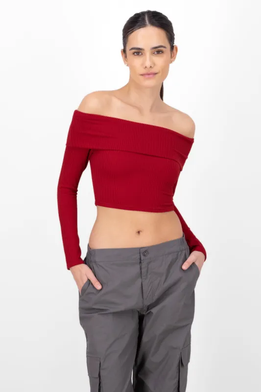 Top Sin Hombros Textura Rib sold by Shasa