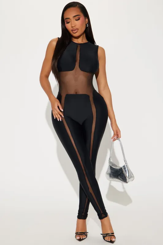 Let's Go Out Tonight Jumpsuit - Black sold by Fashion Nova