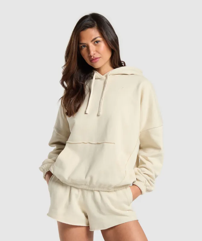 Gymshark Fleece Oversized Hoodie - Ecru White sold by Gymshark