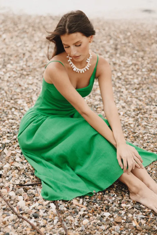 Shiloh Midi Dress - Green sold by Petal & Pup