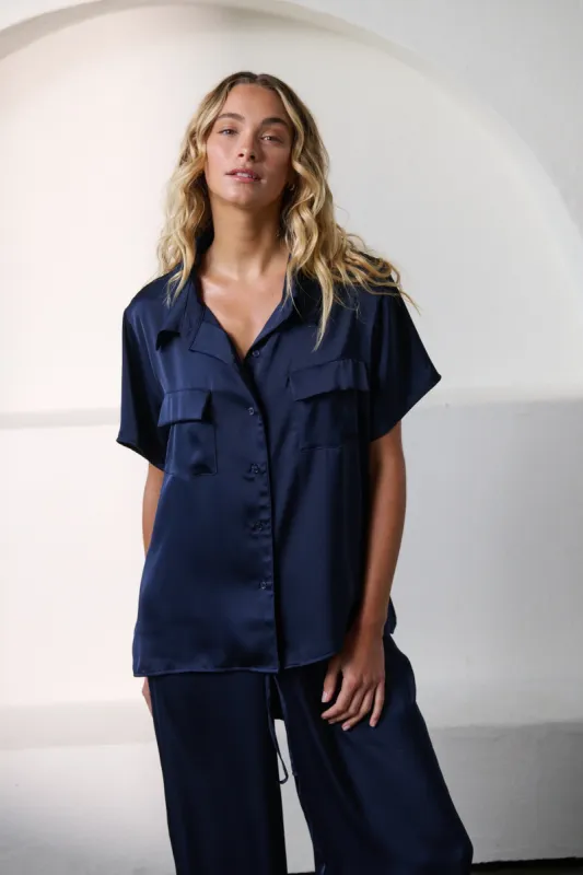 Gracie Short Sleeve Shirt Ink sold by Kat The Label
