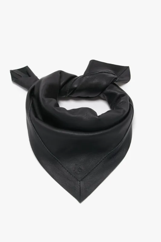 Leather Scarf In Black sold by Victoria Beckham