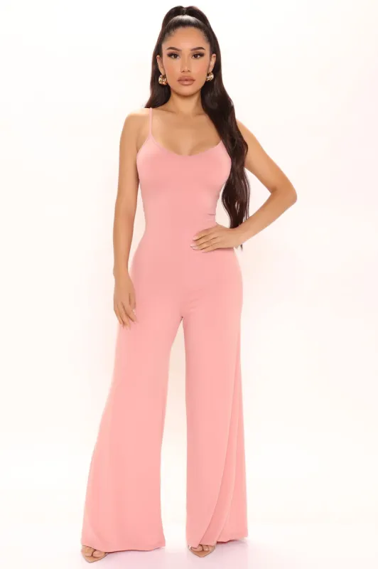 Simpler Times Jumpsuit - Peach sold by Fashion Nova