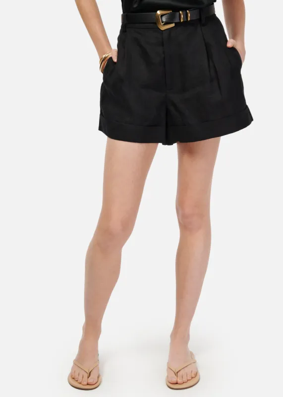 Ravi Linen Short Black sold by Cami NYC