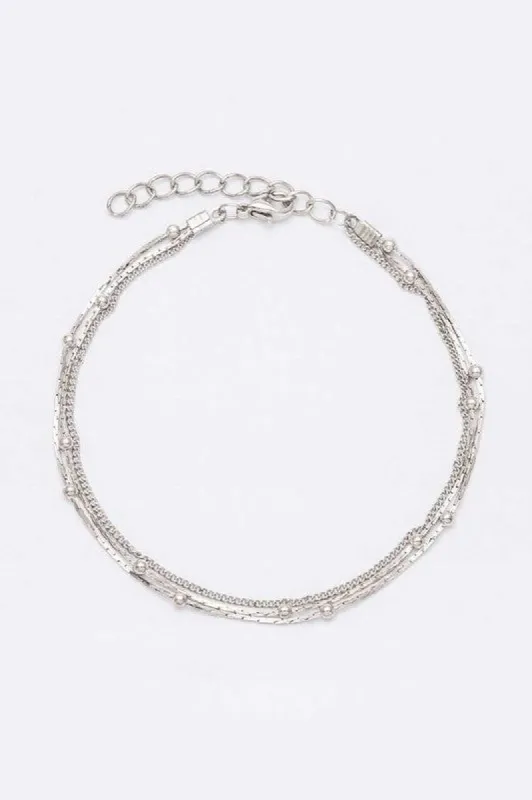 Janissa Silver Layer Chain Anklet Set sold by Chic Couture