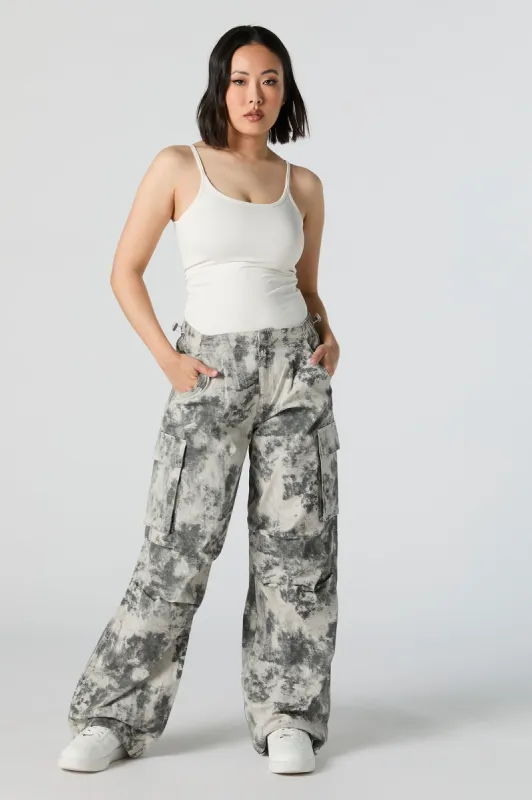 Tie Dye Print Toggle Hem Cargo Pant sold by Urban Planet
