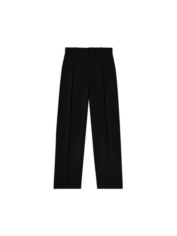 Men's Organic Cotton Tailored Trousers—black sold by Pangaia