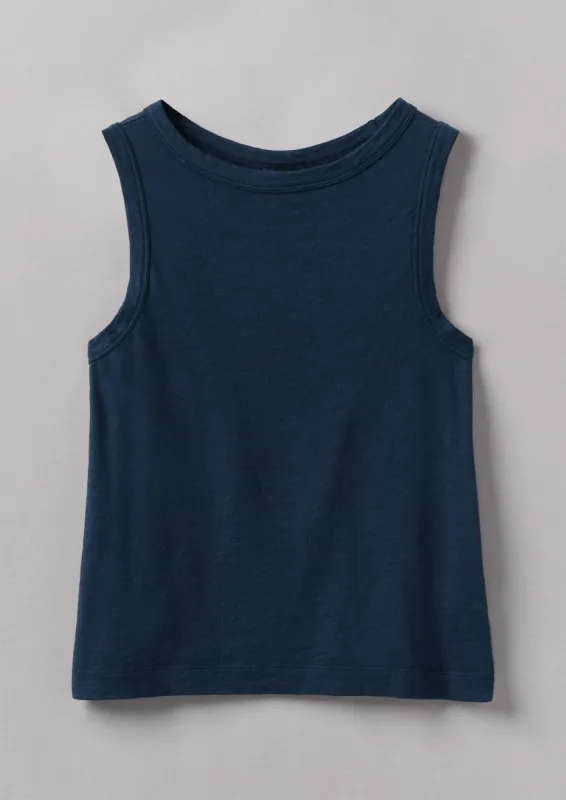 Garment Dyed Organic Cotton Tank Top | Duffle Blue sold by TOAST