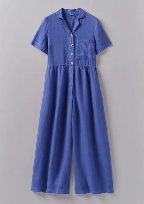 Gathered Waist Linen Jumpsuit | Bilberry sold by TOAST