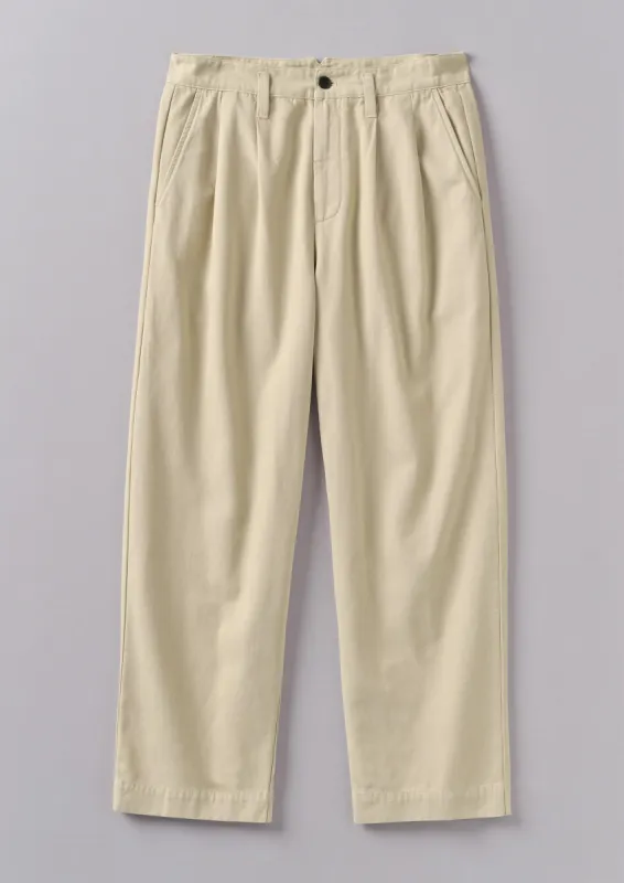 Bill Cotton Wide Leg Trousers | Stone sold by TOAST