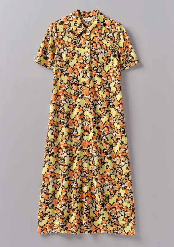 Hedgerow Print Crepe Shirt Dress | Burnt Orange sold by TOAST