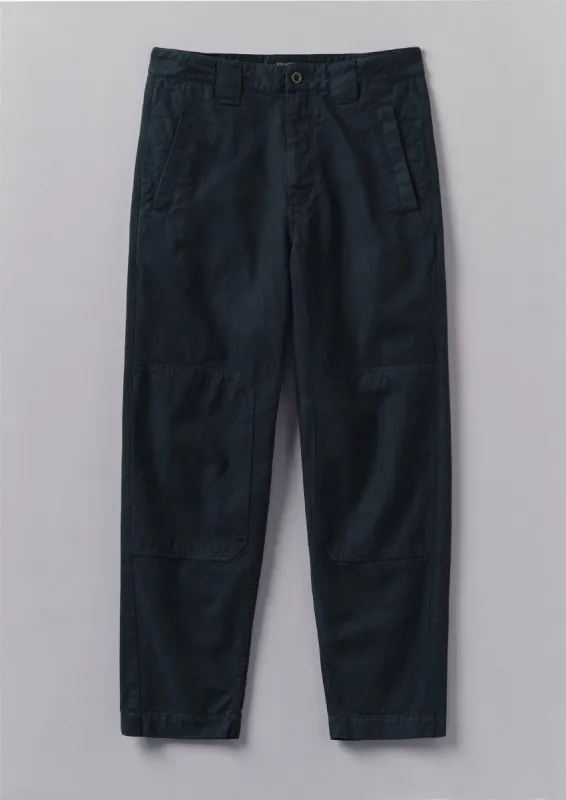Cotton Canvas Tapered Trousers | Blue Navy sold by TOAST