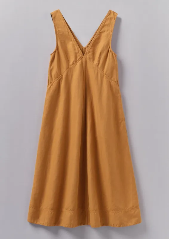 A Line Cotton Linen Twill Dress | Butterscotch sold by TOAST