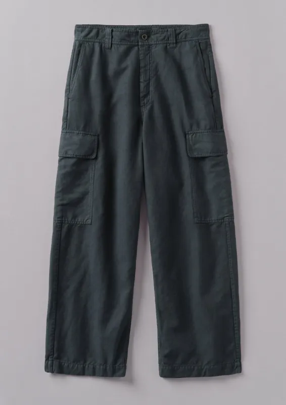 Patch Pocket Wide Leg Trousers | Slate Navy sold by TOAST