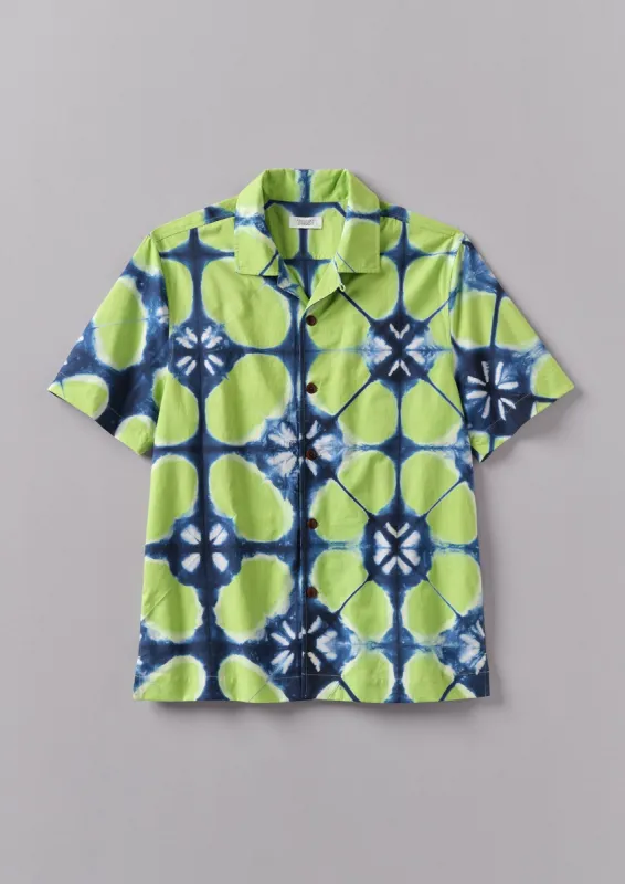 Clamp Dyed Short Sleeve Shirt | Lime Green sold by TOAST