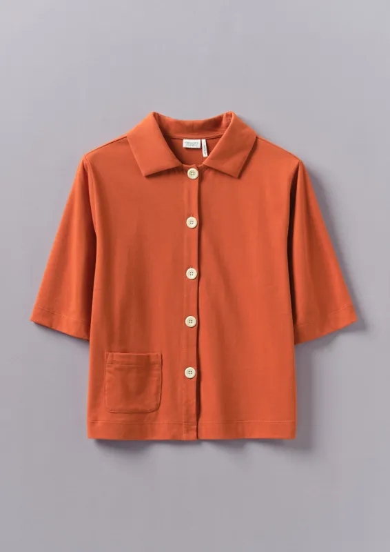 Dry Organic Cotton Jersey Shirt | Russet Orange sold by TOAST
