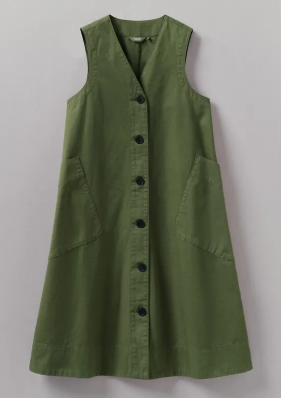 Buttoned A Line Organic Cotton Dress | Artichoke sold by TOAST