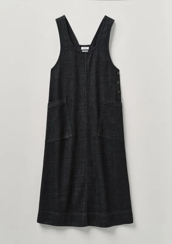 A Line Denim Pinafore Dress | Indigo sold by TOAST