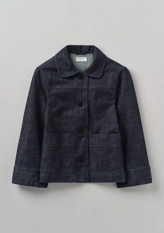 Wide Sleeve Organic Indigo Denim Jacket | Indigo sold by TOAST