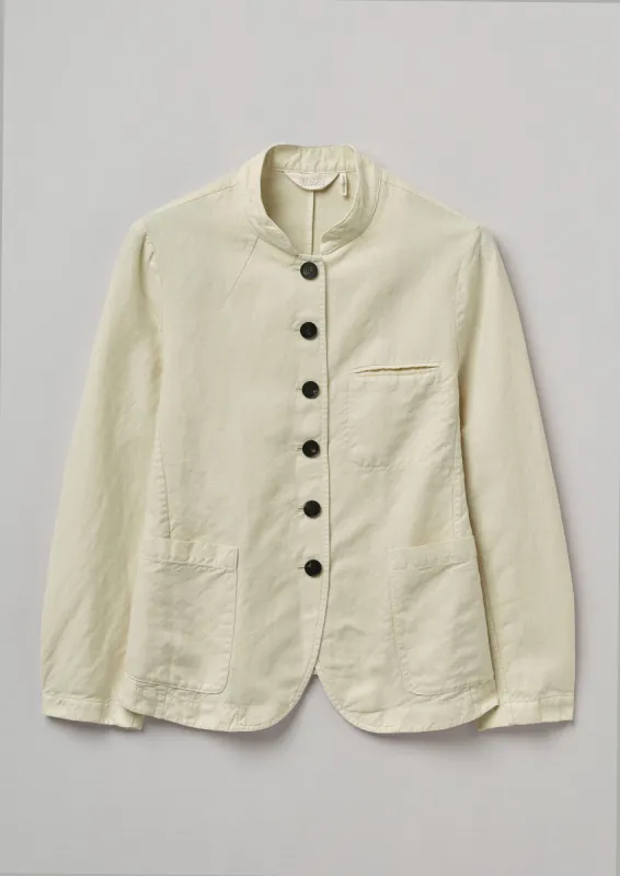 Garment Dyed Cotton Linen Neat Jacket | Parchment sold by TOAST