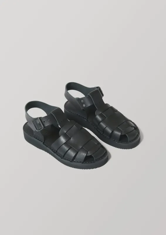 Fracap Ola Sandals | Black sold by TOAST