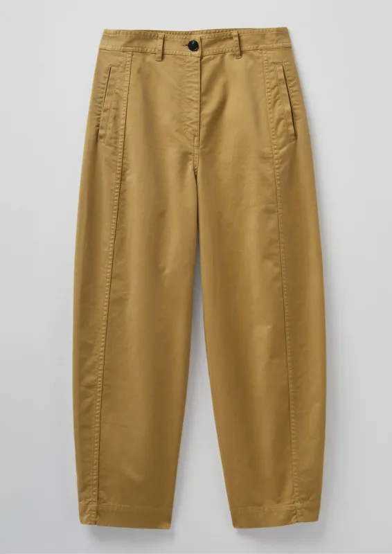 Kathe Flat Front Cotton Twill Trousers | Harvest sold by TOAST