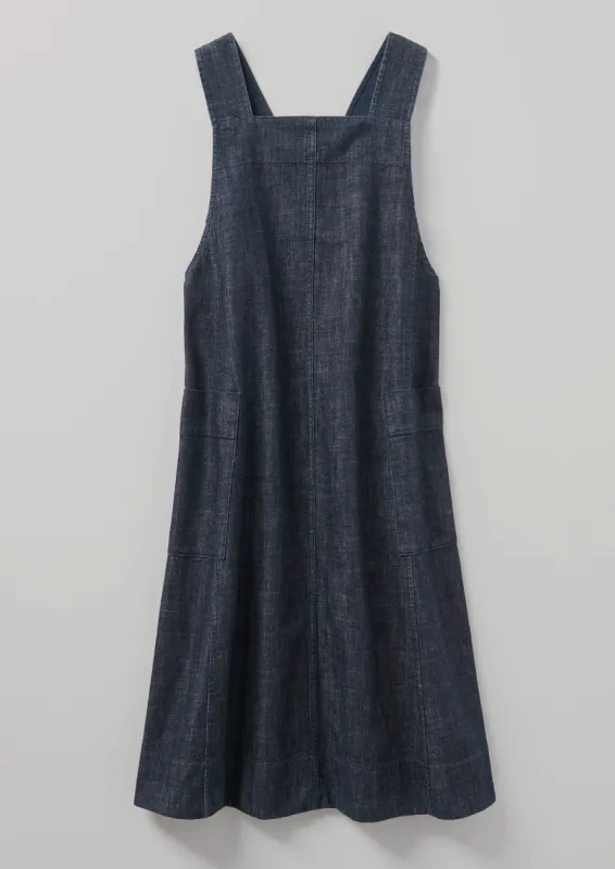 Thea Organic Indigo Denim Pinafore Dress | Indigo sold by TOAST