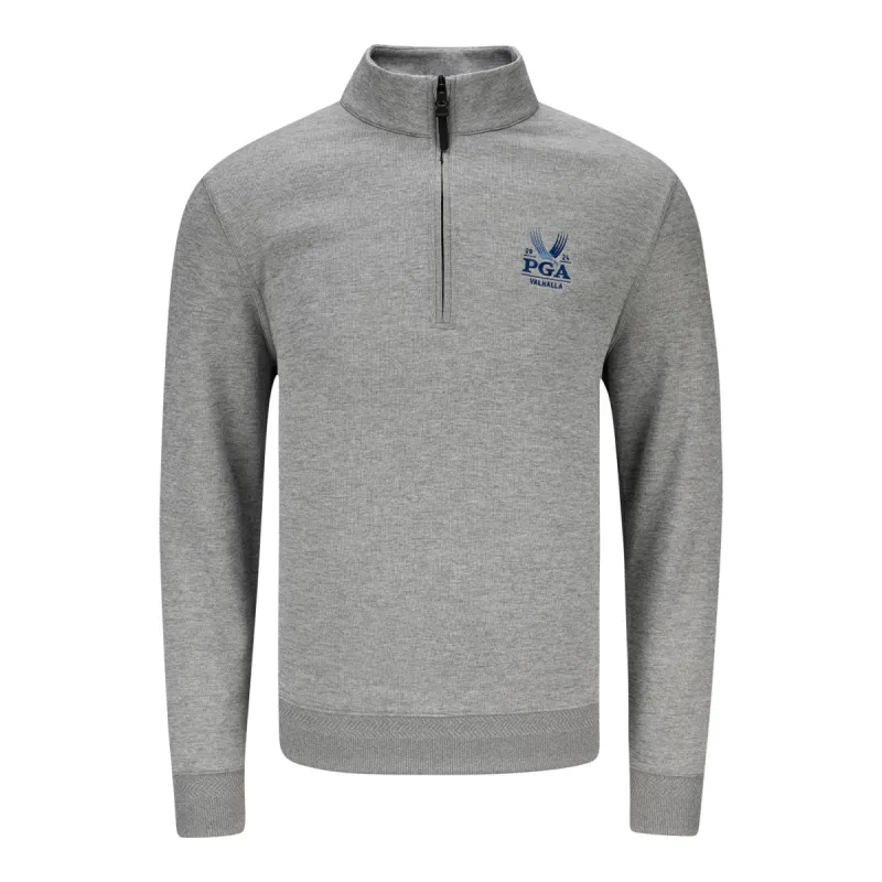 Nike 2024 PGA Championship Player Performance Half Zip in Light Grey sold by PGA Tour