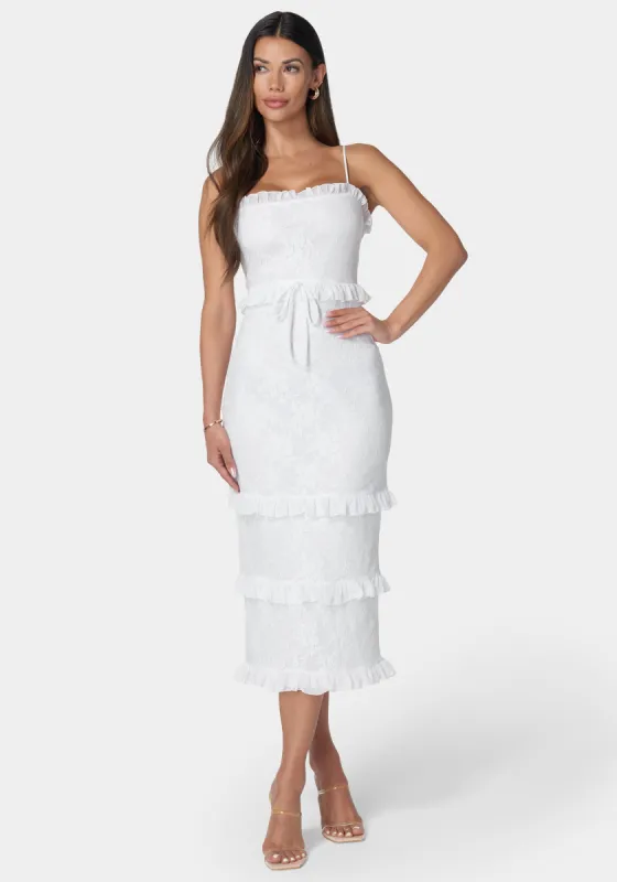 Smock Ruffle Maxi Dress sold by Bebe