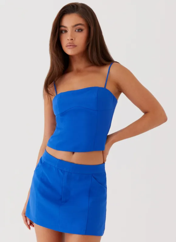 Eliana Crop Top - Cobalt sold by Peppermayo