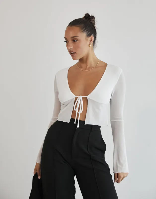 Arthie Long Sleeve Top (White) sold by Charcoal Clothing