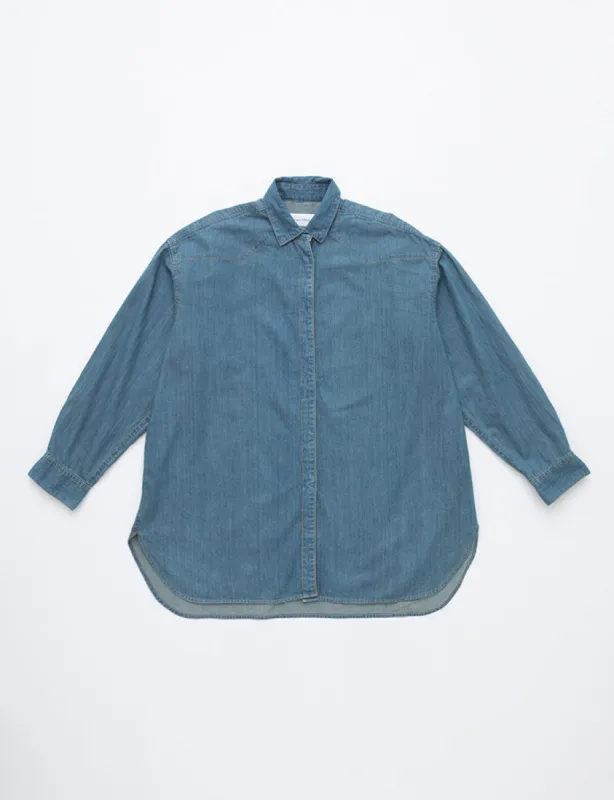 The Turquoise Oversized Denim Shirt Solid 3year sold by Tu es mon TRESOR