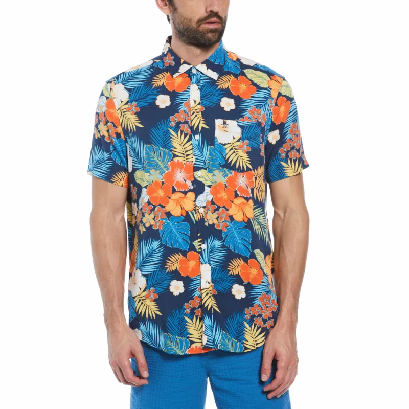 Multi Color Tropical Floral Print Shirt sold by Original Penguin