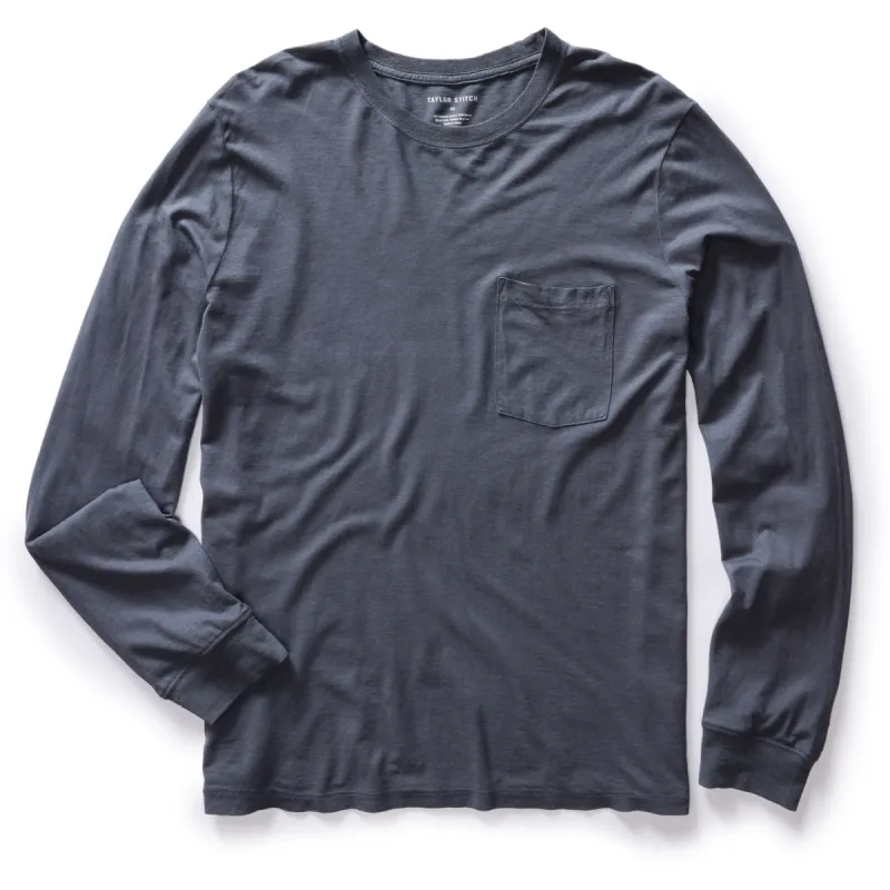 The Cotton Hemp Long Sleeve Tee in Navy sold by Taylor Stitch