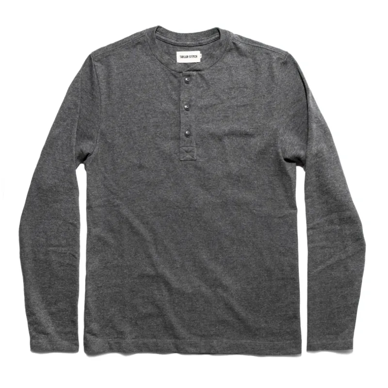 The Heavy Bag Henley in Heather Grey sold by Taylor Stitch