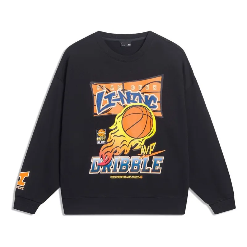 Li-Ning Hoops Cartoon Graphic Sweatshirt 'Black' AWDT553-2 sold by KicksCrew