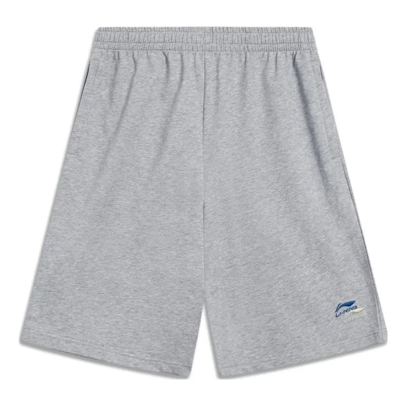 Li-Ning Double Embroidered Logo Shorts 'Grey' AKST745-2 sold by KicksCrew