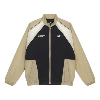 New Balance Color Block Woven Windbreaker 'Beige Black' NAE24011-BWN sold by KicksCrew