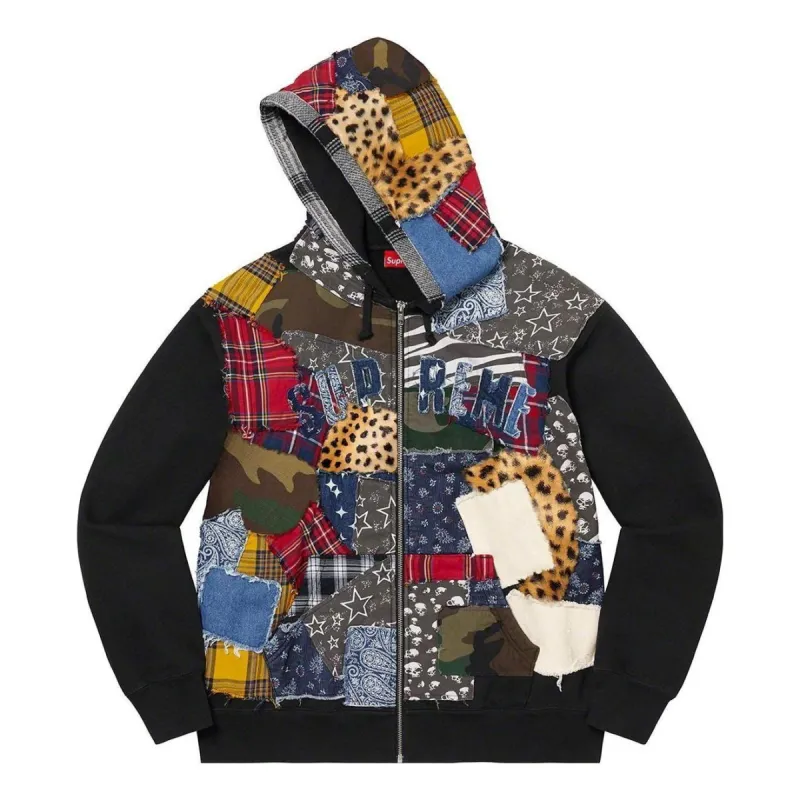 Supreme Patchwork Zip Up Hooded Sweatshirt 'Multi-Color' SUP
